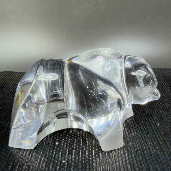 BACCARAT Clear Heave Crystal Figurine Grizzly Bear Made In France Paperweight - Picture 4 of 15